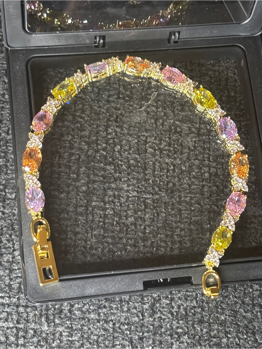 Gold & colorful tennis bracelet